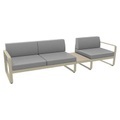 Bellevie Sofa / n° 1 B - L 275 cm - Stoff flanellgrau - Fermob grau en metall/textil
