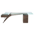 Cavour Schreibtisch / Holz & Glas - 247 x 90 cm - Zanotta holz natur en holz