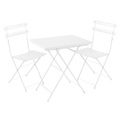 Arc en Ciel Tisch und Sitzgarnitur Set aus 2 Stühlen + 1 Tisch (70 x 50 cm) - Emu weiß en metall