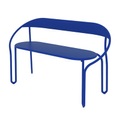 Huggy Bistro Bank mit Rückenlehne / Aluminium - 2 Personen / L 117 cm - Maiori blau en metall
