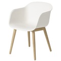 Fiber Sessel / 4 Stuhlbeine aus Holz - Muuto weiß/holz natur en holz/corian