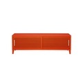 B2 Bas Perforé TV Möbel / 120 x H 51 cm - Griffe aus Eiche - Tolix orange en metall