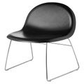 3D Lounge Sessel H 40 cm - Kufengestell - Schale aus gebeizter Buche - Gubi schwarz en holz