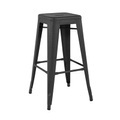 Stapelbarer Barhocker H Indoor metall grau / H 75 cm - Stahl farbig Für den Innenbereich - Tolix grau en metall