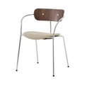 &tradition, Pavilion AV4 Stapelbarer Sessel / Nussbaum lackiert - &tradition beige/holz natur/metall en holz