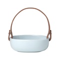 Pikku Koppa Small Platte / 12 x 13 cm - Abnehmbarer Ledergriff - Marimekko blau en keramik