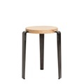 Lou Stappelbarer Hocker / H 45 cm - Stahl & Eiche - TIPTOE grau/holz natur/metall en metall/holz