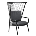Nef Lounge Sessel / Metall & Polyester - H 125 cm - Emu schwarz en metall