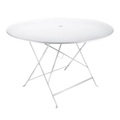 Bistro Klapptisch / Ø 117 cm - 6/8 personnes - Trou parasol - Fermob weiß en metall