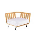Welcome Sofa modulierbar / Modul Armlehne rechts - L 90 cm / Teakholz - Unopiu weiß/holz natur en textil/holz