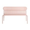 Bank mit Rückenlehne Week-End metall rosa / Aluminium - L 121 cm - Petite Friture rosa en metall