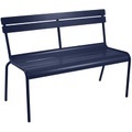 Luxembourg Bank mit Rückenlehne / für 2 bis 3 Personen - L 118 cm - Fermob blau en metall
