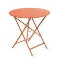 Bistro Klapptisch Ø 77cm - Klapptisch - Mit Loch für Sonnenschirm - Fermob orange en metall