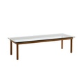 Kofi Couchtisch / 140 x 50 cm - Glas & Holz - Hay holz natur en glas