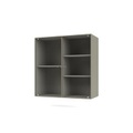 Montana, Wandablage Ripple II holz grau / Vitrine - B 69.6 x T 30 x H 69,6 cm / Gewelltes Glas - MONTANA en
