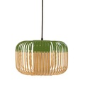 Forestier, Bamboo Light S Outdoor Pendelleuchte / H 23 cm x Ø 35 cm - Forestier grün/holz natur en holz