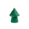 Glitter Mushroom Kerze / Large - Ø 8 x H 12 cm - & klevering grün en wachs