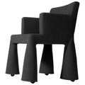 V.I.P. Chair Sessel mit Rollen - Moooi grau en metall/textil