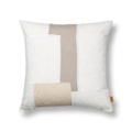 Part Kissen / 50 x 50 cm - Baumwoll- & Leinen-Patchwork - Ferm Living weiß/beige en textil