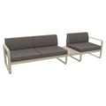 Bellevie Sofa / n° 1 B - L 275 cm - Stoff taupe-grau - Fermob beige en metall/textil