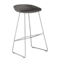 Barhocker About a stool AAS 38 plastikmaterial grau metall / H 75 cm - Kufengestell aus Stahl - Hay grau en metall