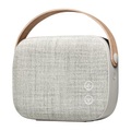 Helsinki Bluetooth-Lautsprecher / kabellos - mit Stoffbezug und Ledergriff - Vifa grau en leder/textil