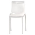 Stapelbarer Stuhl Hi Cut plastikmaterial weiß transparent Gestell weiß lackiert - Kartell weiß en plastikmaterial