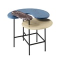 Couchtisch Palette JH8 metall holz stein blau rot gold / 3 Tischplatten - &tradition blau en metall