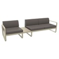 Bellevie Sofa / n° 1 A - L 275 cm - Stoff taupe-grau - Fermob beige en metall/textil