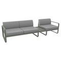 Bellevie Sofa / n° 1 B - L 275 cm - Stoff flanellgrau - Fermob grau en metall/textil