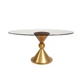 Runder Tisch Caracas metall glas gold transparent / Glas & Messing - Ø 140 cm - Jonathan Adler gold en metall