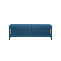 B2 Bas Perforé TV Möbel / 120 x H 51 cm - Griffe aus Eiche - Tolix blau en metall