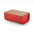 ALESSI, Mattina Brotkasten / Stahl & Bambus - 34 x 21 cm - Alessi rot en metall/holz