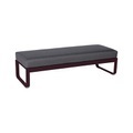Bellevie Gepolsterte Bank / Table basse (coussin amovible) - L 148 cm / Gris graphite - Fermob rot/grau en textil