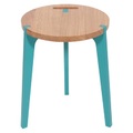 Canne Hocker exklusives Modell - La Corbeille blau/holz natur en holz
