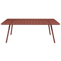 Luxembourg rechteckiger Tisch / für 8 Personen - 207 x 100 cm - Aluminium - Fermob rot/braun en metall