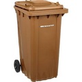 Mülltonne aus Kunststoff, DIN EN 840, Volumen 240 l, BxHxT 580 x 1074 x 729 mm, braun