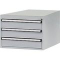 Manuflex ZB4613.9006 Gehäuse-Unterbau Stationär, Nutzhöhe 300 mm mit 3 Schubfächer. Für Tischtiefe 1000 mm
