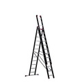 Altrex Mehrzweckleiter, Alu beschichtet 3-teilig, schwarz 3 x 12 Sprossen