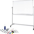 Mobiles Whiteboard Maul MAULstandard, 900 x 1200 mm, 2-seitig, drehbar + Whiteboard Zubehörset, 31-teilg