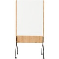 Rocada, Mobiles Whiteboard Rocada Natural, drehbar, magnethaftend, Stahl auf Melaminholzplatte, B 1000 x H 1200 mm