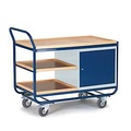 Montagewagen mit 3 Etagen und Stahlschrank, mit Feststeller
