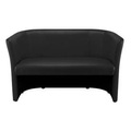 NowyStyl, NowyStyl Zweisitzer-Sofa CLUB DUO, Kunstleder (100% Polyester), voll gepolstert, Sitzhöhe 455 mm, schwarz