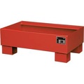 Stahl-Auffangwanne für 60-l-Fass LxBxH 800 x 500 x 290 mm lackiert rot RAL 3000, ohne Gitterrost