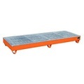 Auffangwanne BAUER AW-4/B/PE mit Gitterrost, 218 l, B 2415 x T 815 x H 255 mm, orange