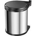 Mülleimer 15 l Hailo Compact-Box M (Ø x H) 285 mm x 355 mm Silber, Schwarz 1 St.