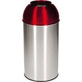 Edelstahl-Abfallsammler Volumen 40 l, BxHxT 350 x 740 x 350 mm Deckel rot