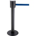 undefined, Absperrpfosten RS-Guidesystems® GLA 200, schwarz, Gurtband blau & ausziehbar bis 20 m, Ø 350 x H 1000 mm, Metall lackiert & Kunststoff