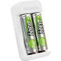 Ansmann, Ansmann Basic II + 2× AA 1300mAh Rundzellen-Ladegerät 2x Mignon NiCd Micro (AAA), Mignon (AA)