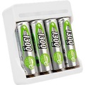 Ansmann, Ansmann Basic IV + 4× AA 1300mAh Rundzellen-Ladegerät 4x Mignon NiCd Micro (AAA), Mignon (AA)